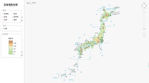 日本地形分布