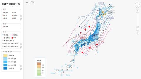 日本气候要素分布