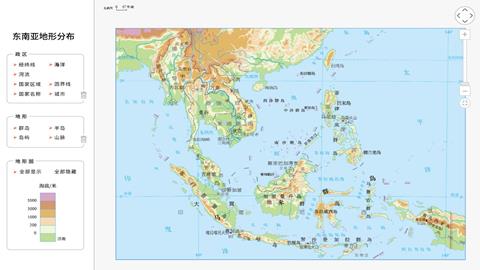 东南亚地形分布