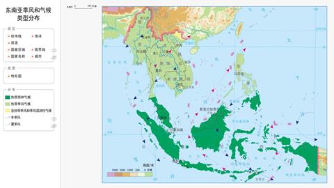 东南亚季风和气候类型分布