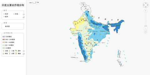 印度主要农作物分布