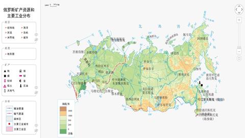 俄罗斯矿产资源和主要工业分布