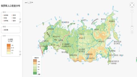 俄罗斯人口密度分布