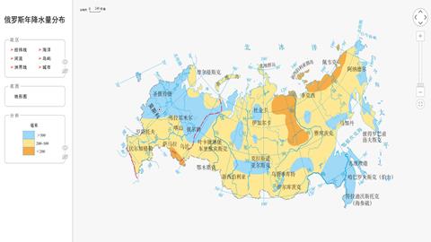 俄罗斯年降水量分布