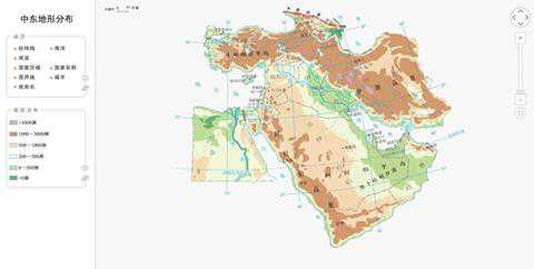 中东地形分布