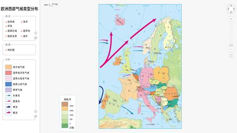 欧洲西部气候类型分布