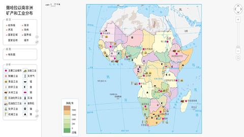 撒哈拉以南非洲矿产和工业分布