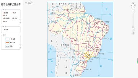 巴西铁路和公路分布