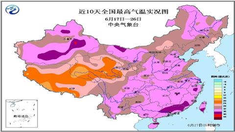 近十年全国高温实况图