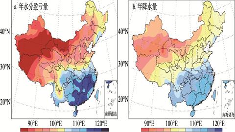 中国年平均降水分布