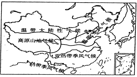 中国气候类型分布