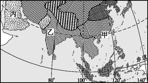亚洲部分地区气候类型分布图