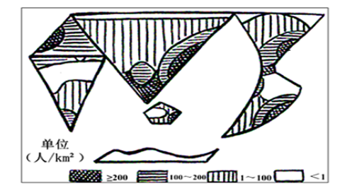 世界人口分布示意图