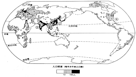 世界人口密度分布图