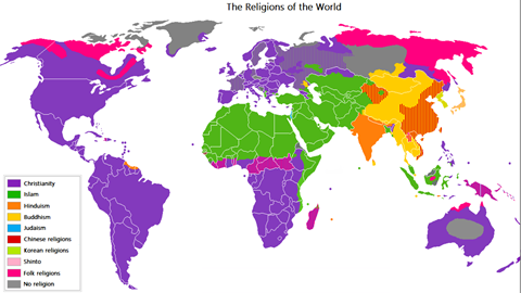 世界宗教的分布