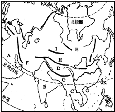 亚洲部分地区地形略图