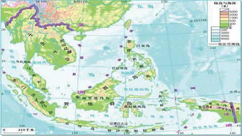东南亚地形分布