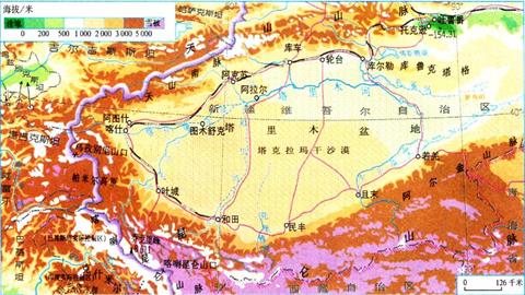 塔里木盆地地形
