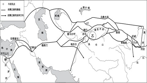 图片丝绸之路示意图