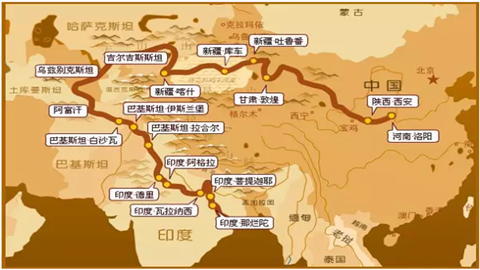图片玄奘西行部分路线