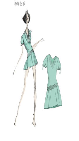 图片图片素材：服装设计效果图（淡彩）