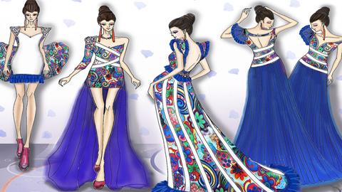 图片彩色铅笔男装表现法