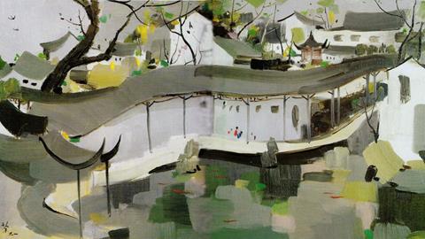 图片吴冠中油画_春天