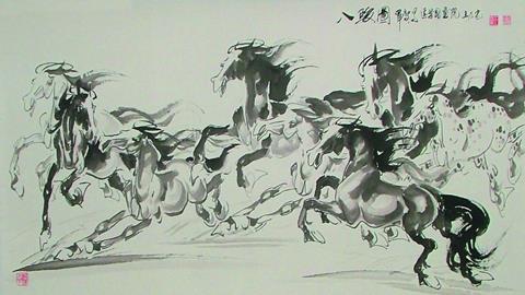 图片徐悲鸿_八骏图