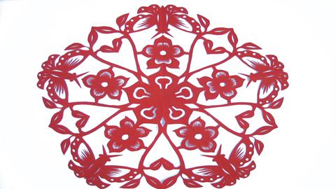 图片蝴蝶花剪纸