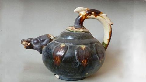 图片唐三彩松鼠嘴壶