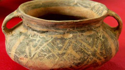 图片双耳彩陶盆