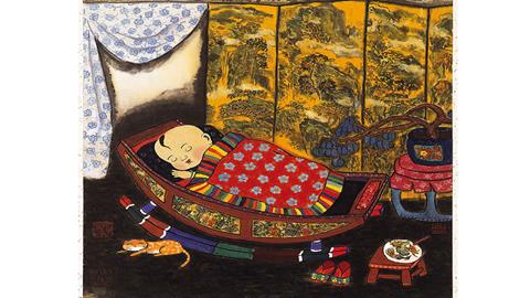 图片中国民俗画_摇篮里的孩子