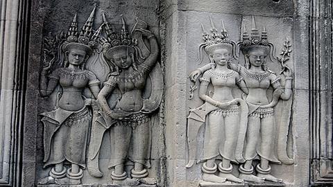 图片吴哥窟石雕局部