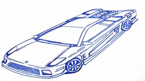 图片《手绘线条图像—会说话的图画》图片：汽车