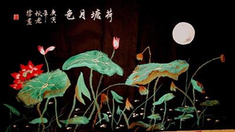 图片《中国山水画》图片：近代山水画——月色荷塘