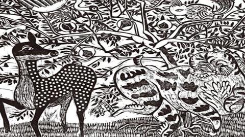 图片单色版画作品