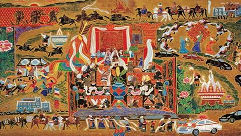 图片藏族祥巴版画