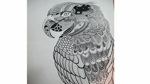 图片《黑白装饰画》图片：鸟