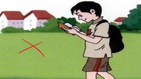 图片不要走路看书