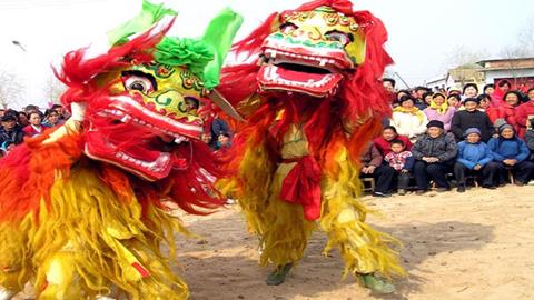 图片春节舞狮子