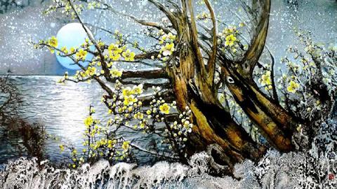 图片水墨画《春江花月夜》