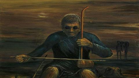 图片油画《阿炳》