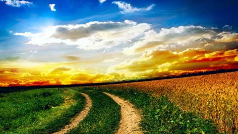 图片乡间小路—夕阳下的乡间小路